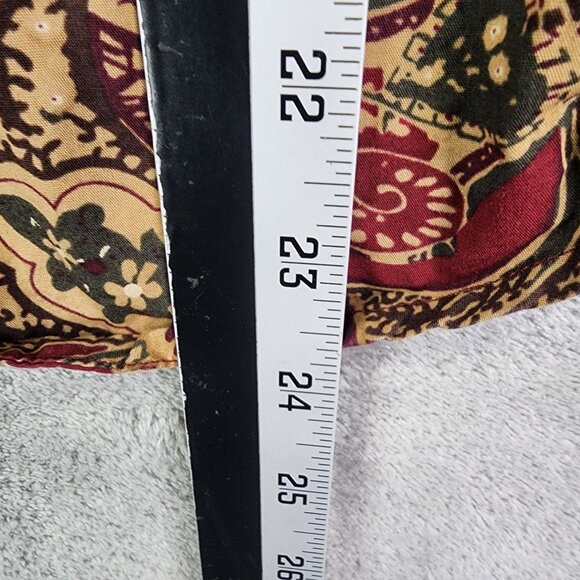 Womens Red & Gold Chaps Paisley Shirt Button Up Cotton Long Sleeve Size M - Picture 6 of 7